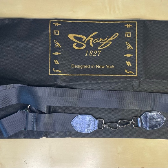 Sharif Legacy Croco Embossed Setosa Leather City Satchel - Picture 11 of 13